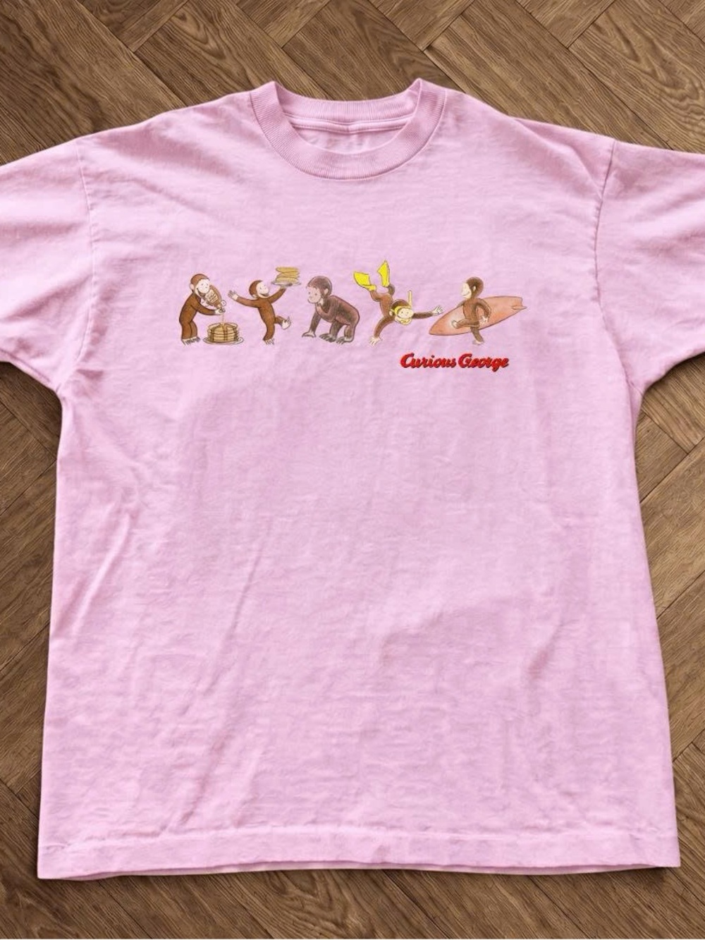 Light Pink Curious George Graphic Tee